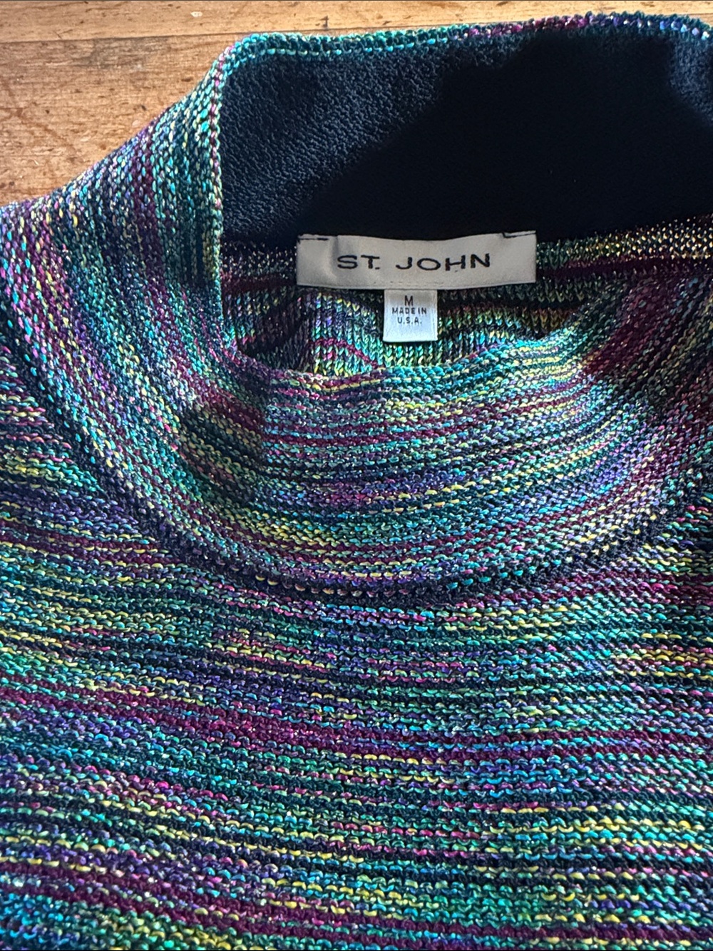 St. John Multicolor Striped Knit Sweater - Women's M